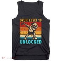 10 Year Old Birthday Dabbing Boy Bruh 10th Level Unlocked Tank Top thumb 0