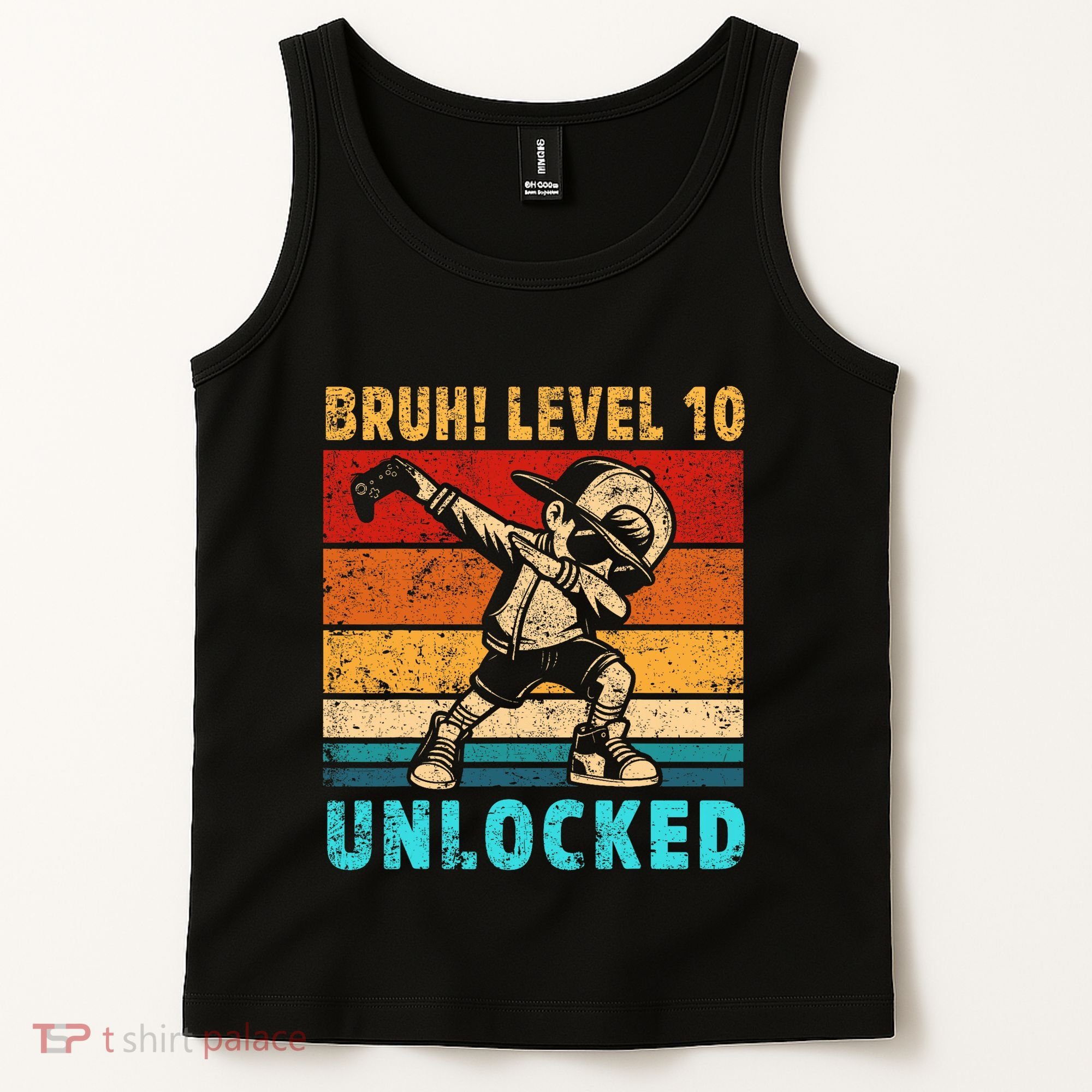 10 Year Old Birthday Dabbing Boy Bruh 10th Level Unlocked Tank Top