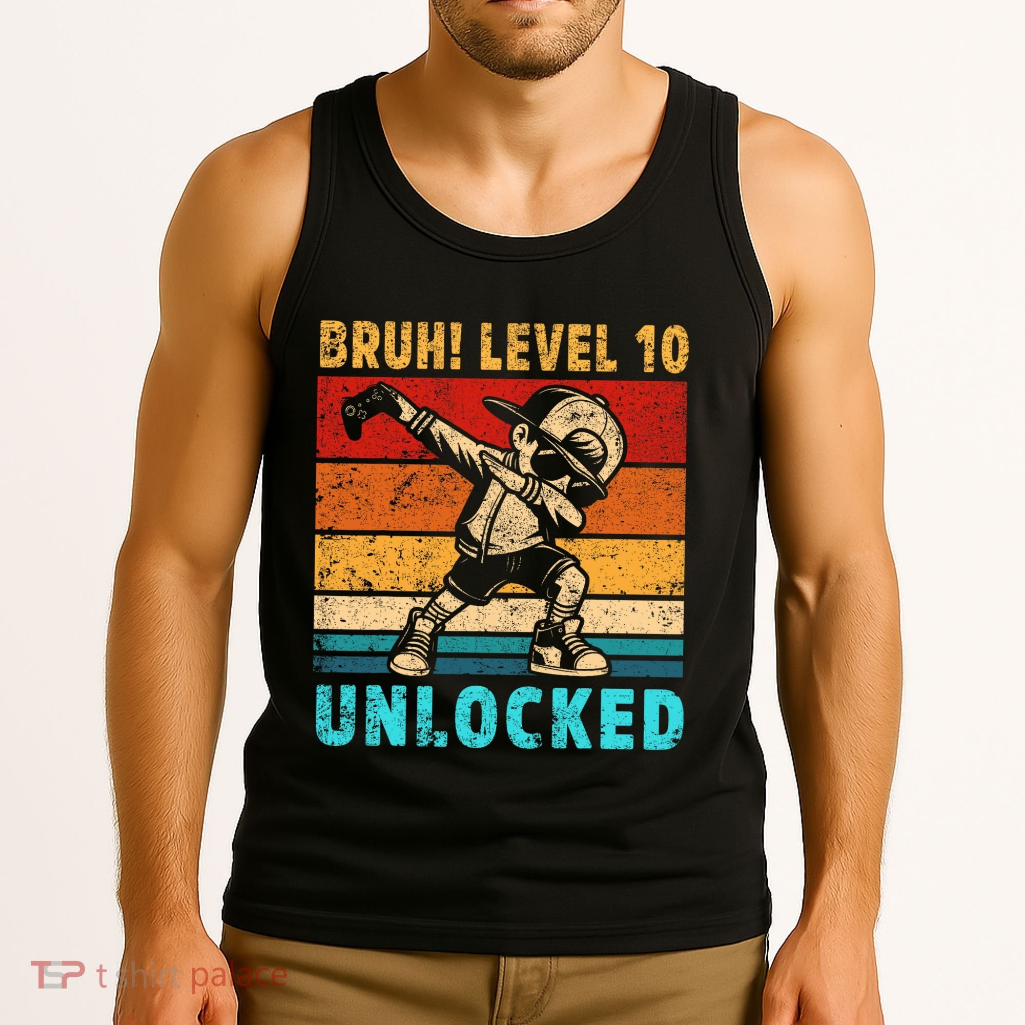 10 Year Old Birthday Dabbing Boy Bruh 10th Level Unlocked Tank Top