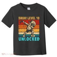 10 Year Old Birthday Dabbing Boy Bruh 10th Level Unlocked Toddler T-Shirt thumb 0