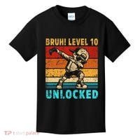 10 Year Old Birthday Dabbing Boy Bruh 10th Level Unlocked Kids T-Shirt thumb 0
