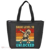 10 Year Old Birthday Dabbing Boy Bruh 10th Level Unlocked Tote Bag thumb 0