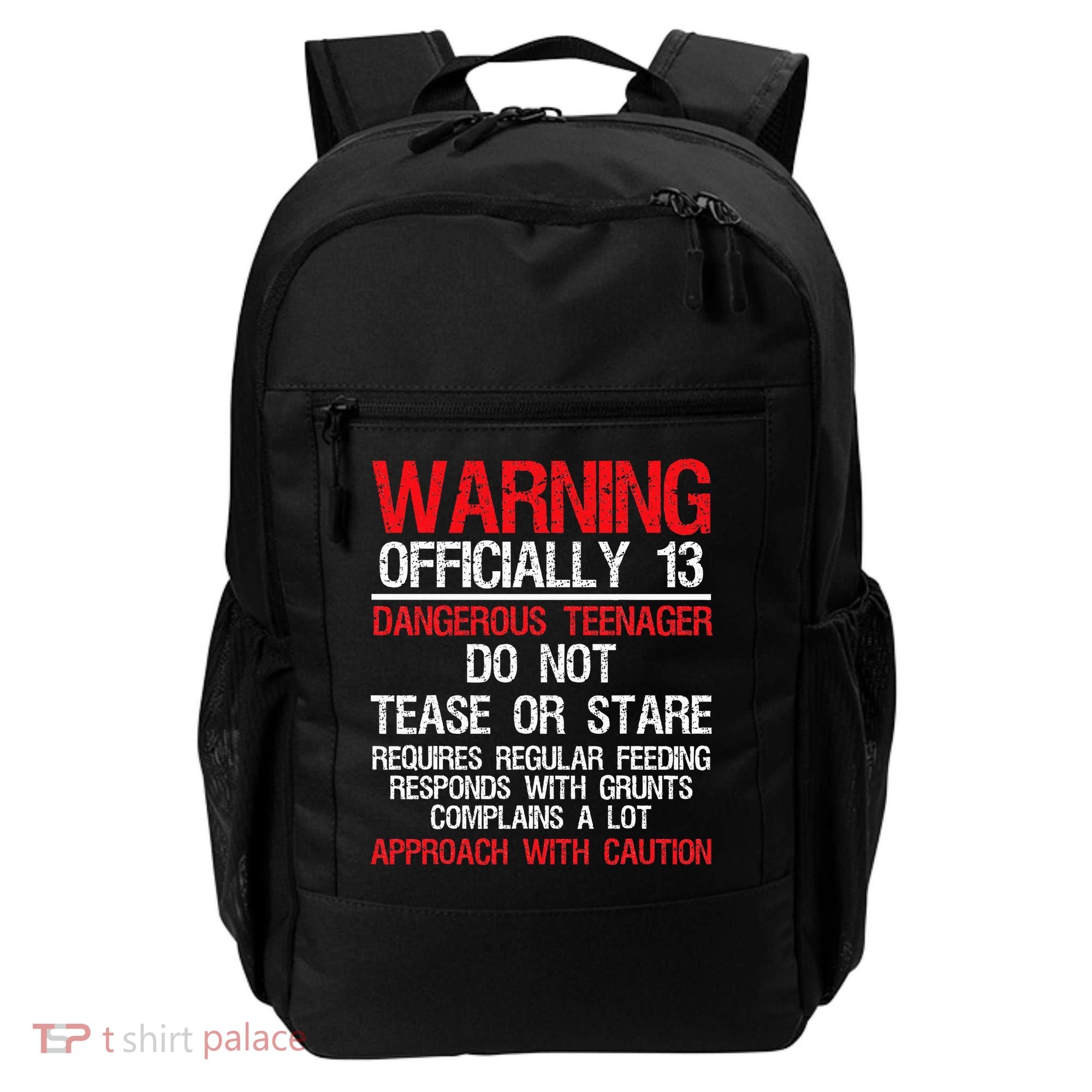 13 Years Old Warning Dangerous Teenager 13th Birthday Backpack