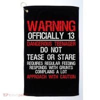 13 Years Old Warning Dangerous Teenager 13th Birthday Golf Towel thumb 0