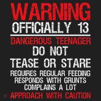 13 Years Old Warning Dangerous Teenager 13th Birthday Golf Towel thumb 3