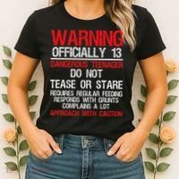 13 Years Old Warning Dangerous Teenager 13th Birthday Women's T-Shirt thumb 2