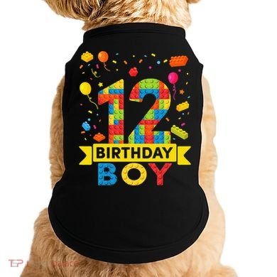 12 Year Old Building Blocks 12th Birthday Doggie Tank