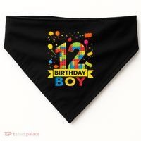 12 Year Old Building Blocks 12th Birthday USA-Made Doggie Bandana thumb 0
