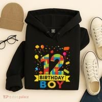 12 Year Old Building Blocks 12th Birthday Hoodie thumb 4