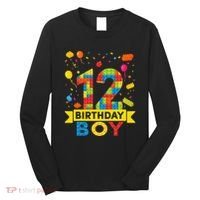 12 Year Old Building Blocks 12th Birthday Long Sleeve Shirt thumb 0