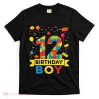 12 Year Old Building Blocks 12th Birthday T-Shirt thumb 0