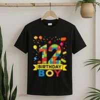 12 Year Old Building Blocks 12th Birthday T-Shirt thumb 2