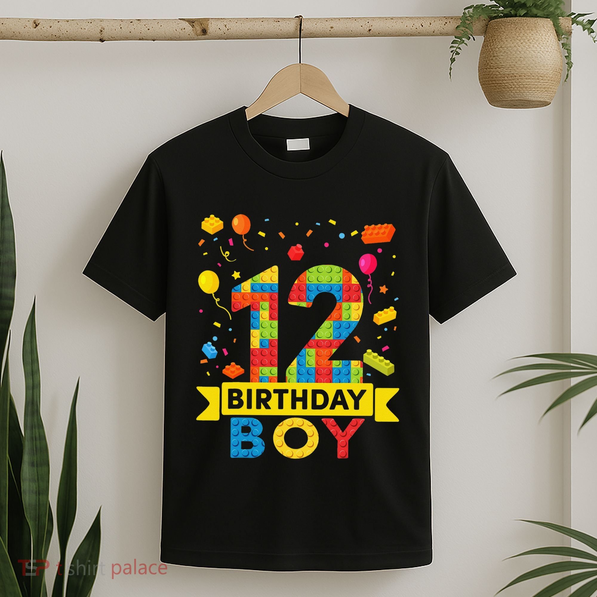 12 Year Old Building Blocks 12th Birthday T-Shirt