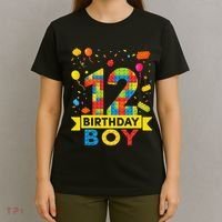 12 Year Old Building Blocks 12th Birthday T-Shirt thumb 4
