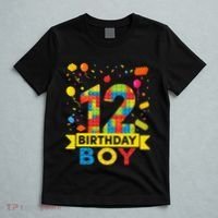 12 Year Old Building Blocks 12th Birthday T-Shirt thumb 5