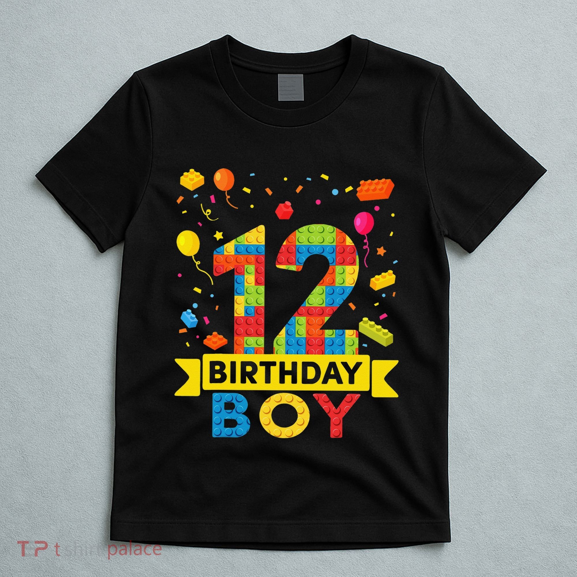 12 Year Old Building Blocks 12th Birthday T-Shirt