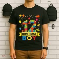 12 Year Old Building Blocks 12th Birthday T-Shirt thumb 6