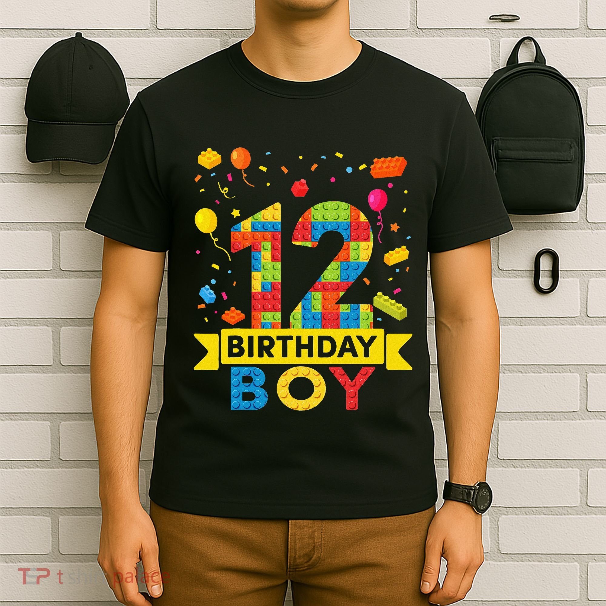 12 Year Old Building Blocks 12th Birthday T-Shirt