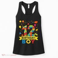 12 Year Old Building Blocks 12th Birthday Women's Tank Top thumb 0