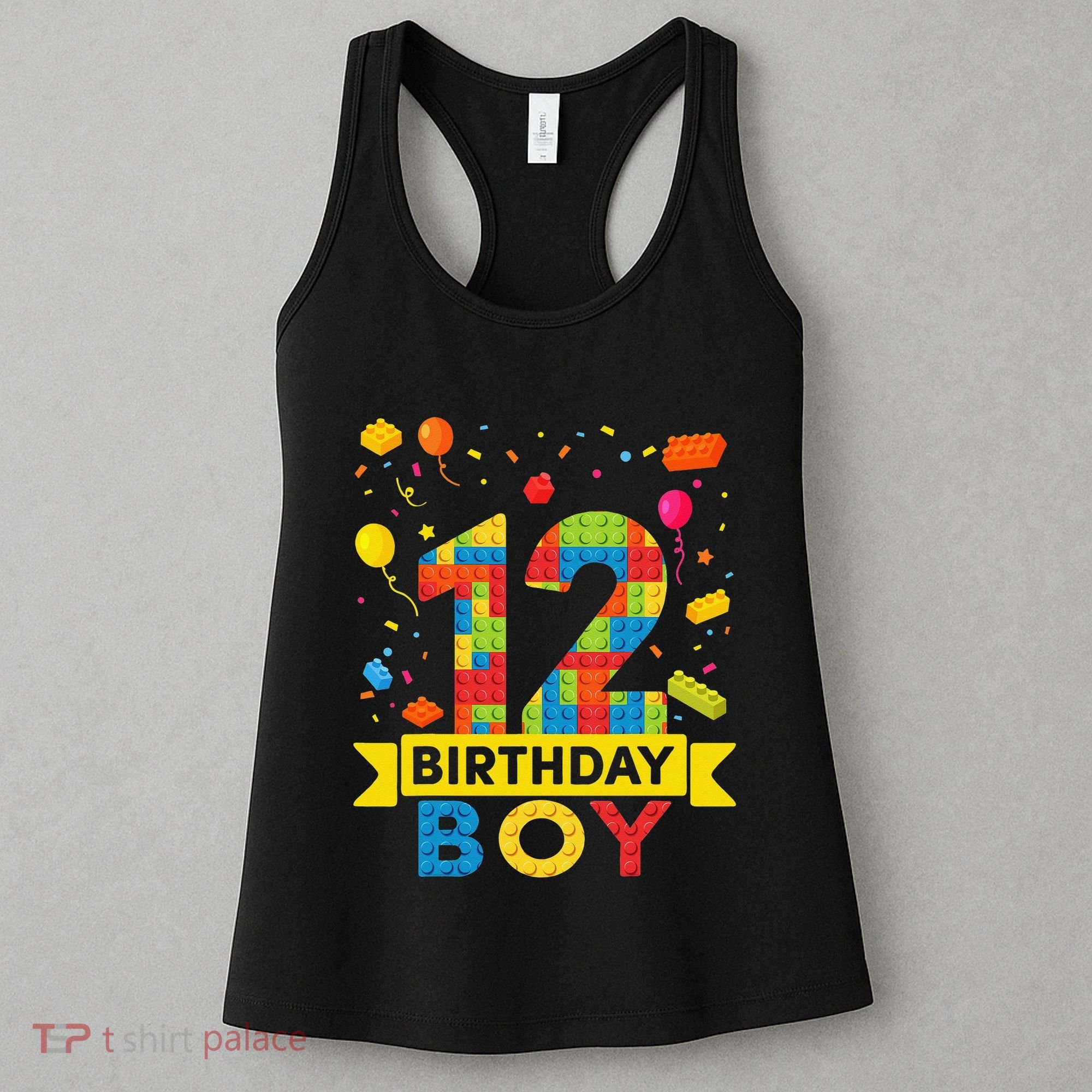 12 Year Old Building Blocks 12th Birthday Women's Tank Top