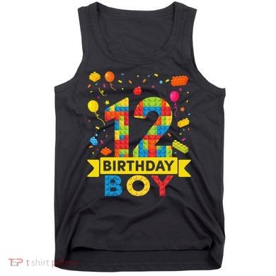 12 Year Old Building Blocks 12th Birthday Tank Top