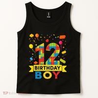 12 Year Old Building Blocks 12th Birthday Tank Top thumb 2