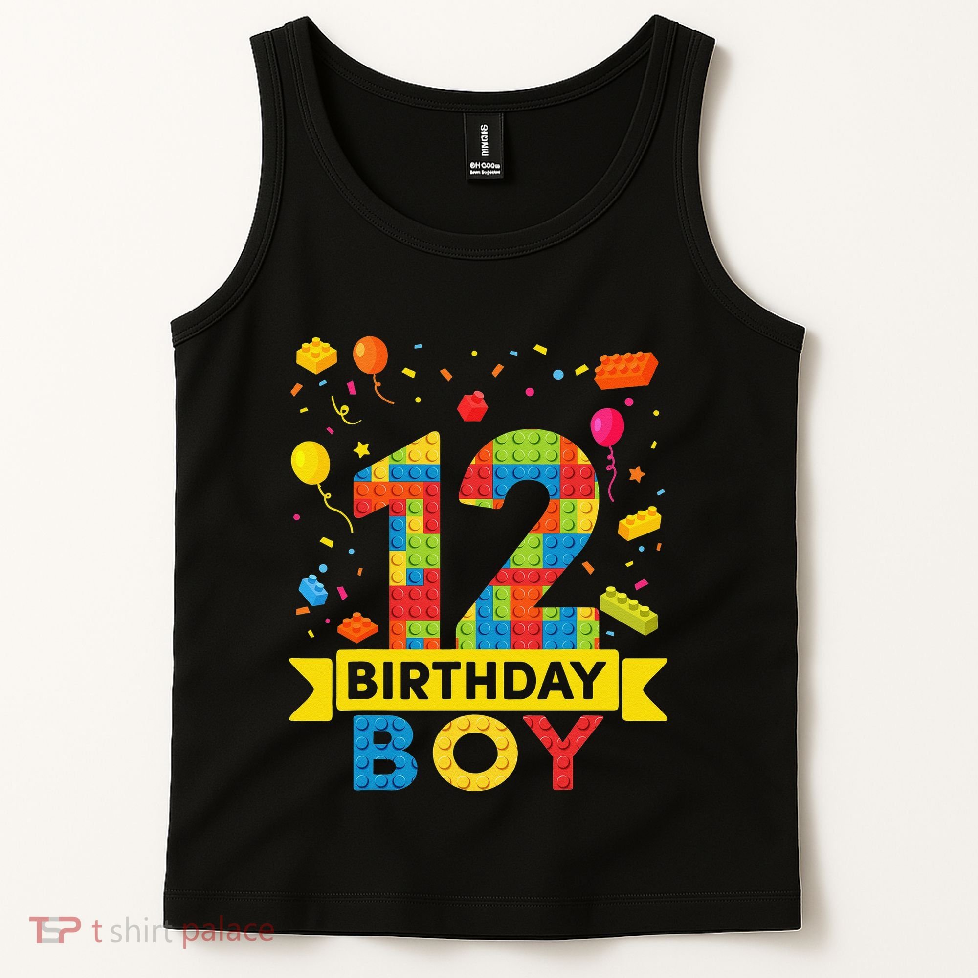 12 Year Old Building Blocks 12th Birthday Tank Top