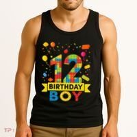 12 Year Old Building Blocks 12th Birthday Tank Top thumb 3
