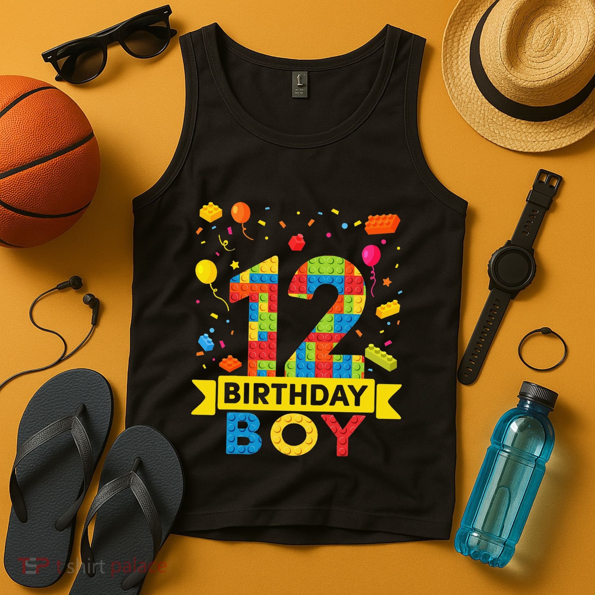 12 Year Old Building Blocks 12th Birthday Tank Top