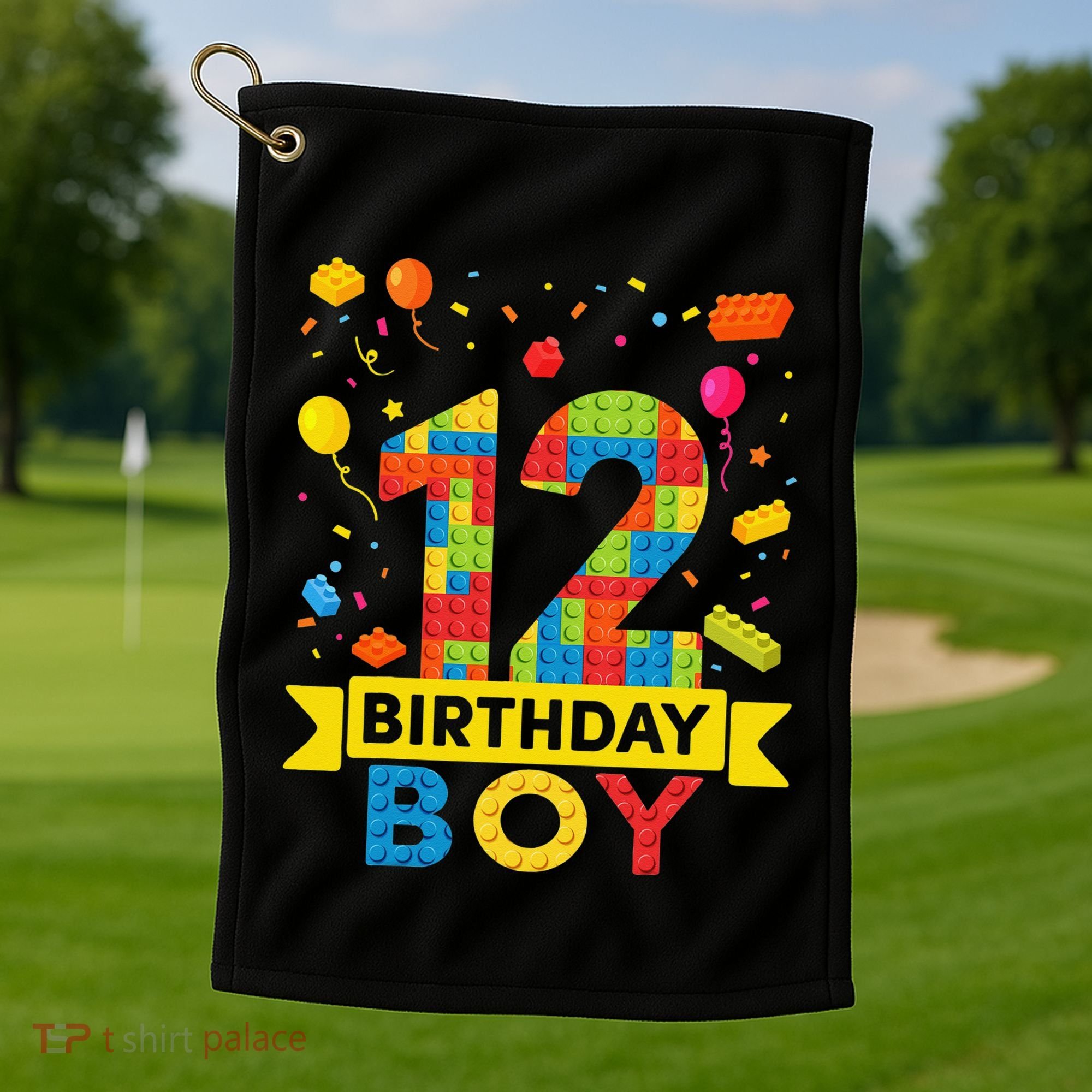 12 Year Old Building Blocks 12th Birthday Golf Towel