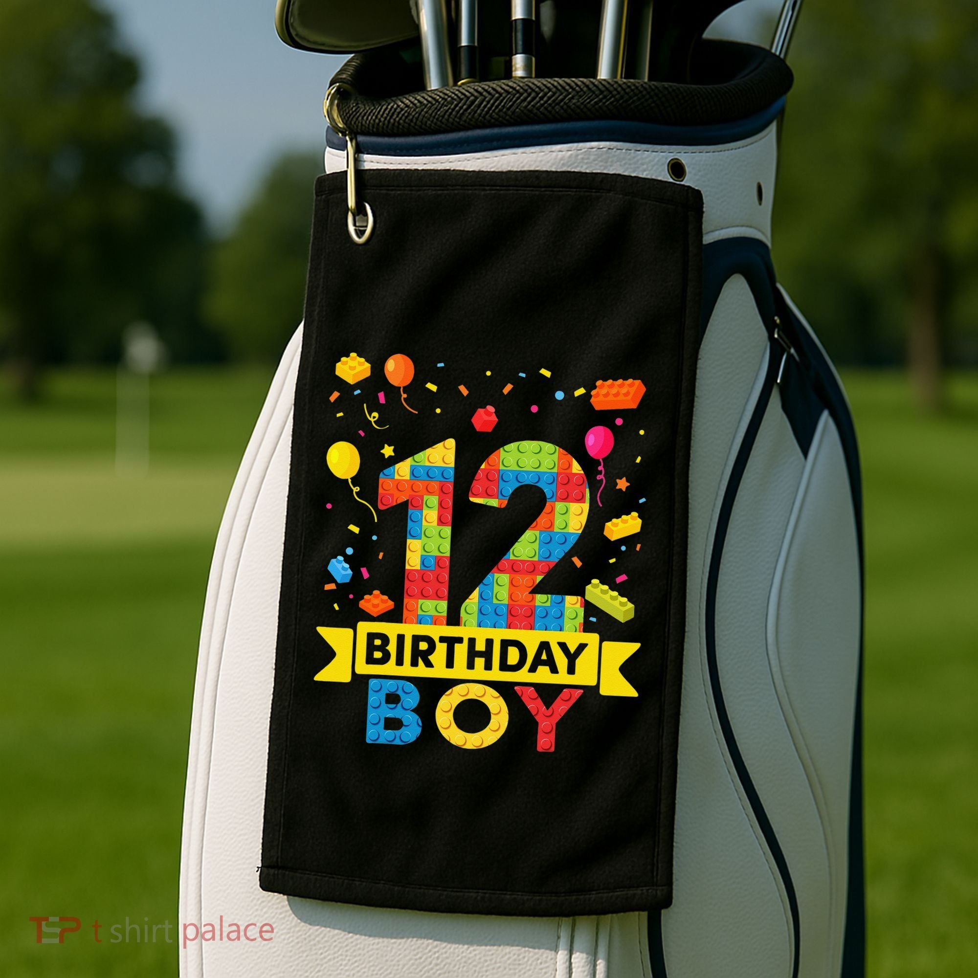 12 Year Old Building Blocks 12th Birthday Golf Towel