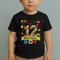 12 Year Old Building Blocks 12th Birthday Toddler T-Shirt thumb 2