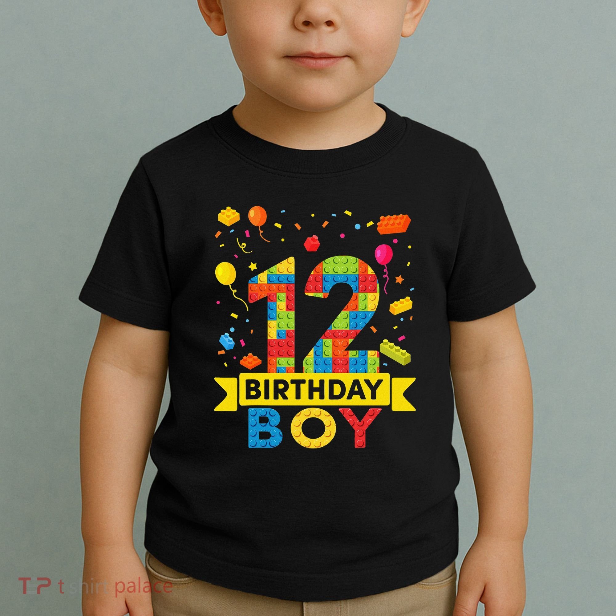 12 Year Old Building Blocks 12th Birthday Toddler T-Shirt
