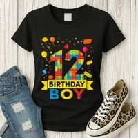 12 Year Old Building Blocks 12th Birthday Women's T-Shirt thumb 3