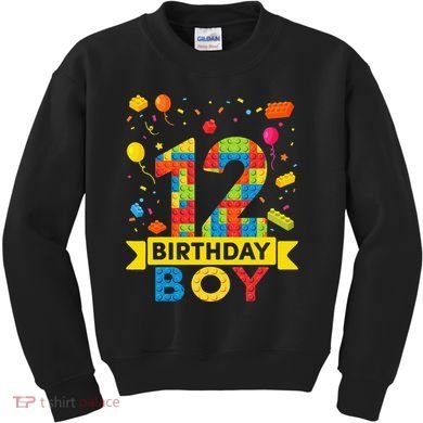 12 Year Old Building Blocks 12th Birthday Kids Sweatshirt