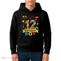 12 Year Old Building Blocks 12th Birthday Kids Hoodie thumb 4