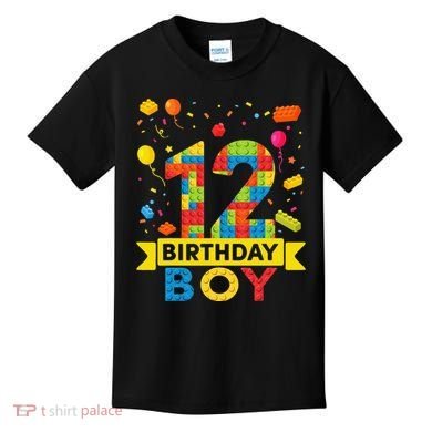 12 Year Old Building Blocks 12th Birthday Kids T-Shirt