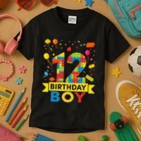 12 Year Old Building Blocks 12th Birthday Kids T-Shirt thumb 3