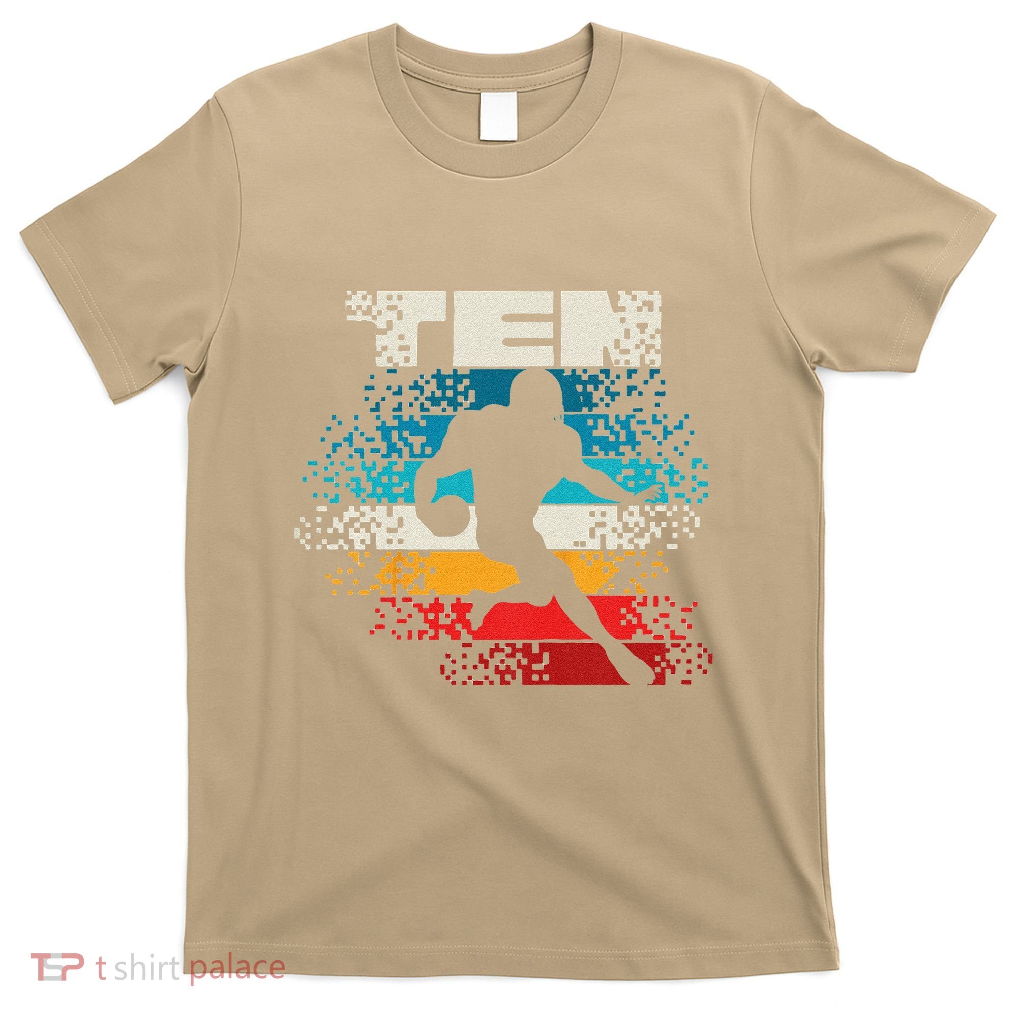 10 Year Old 10th Vintage Retro Football Birthday Party T-Shirt