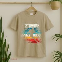 10 Year Old 10th Vintage Retro Football Birthday Party T-Shirt thumb 2