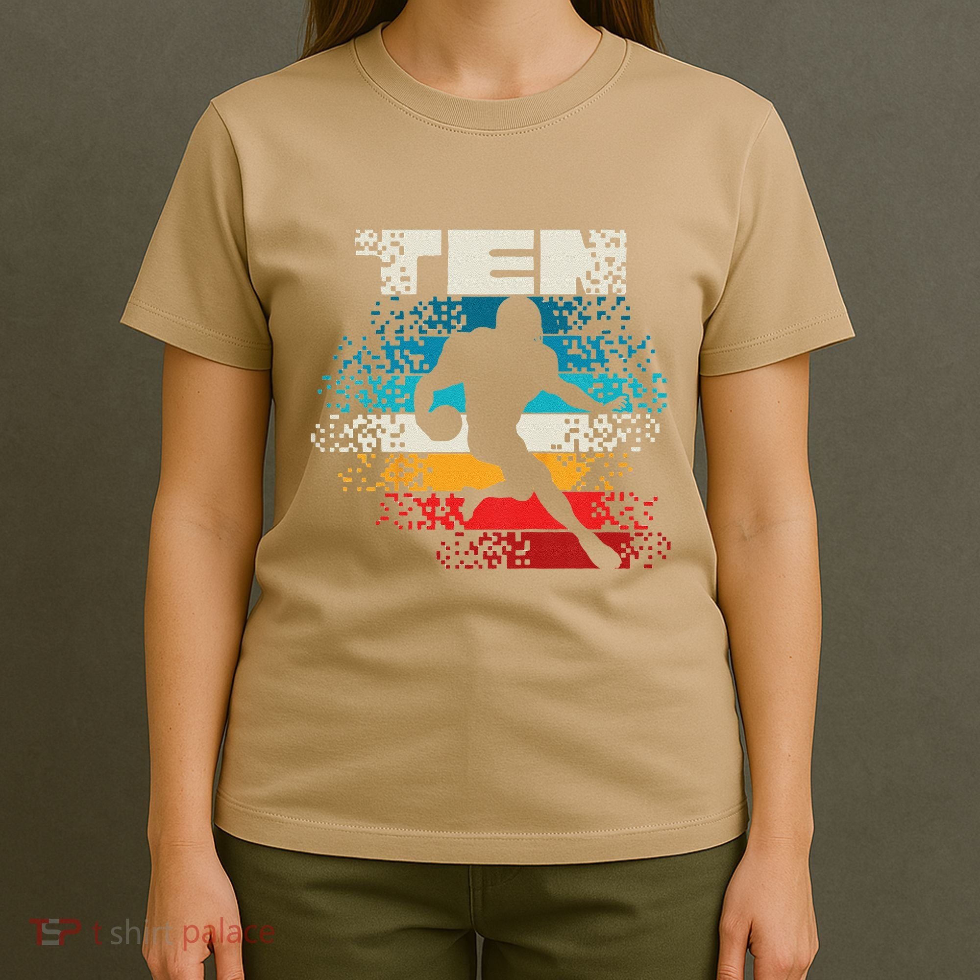 10 Year Old 10th Vintage Retro Football Birthday Party T-Shirt