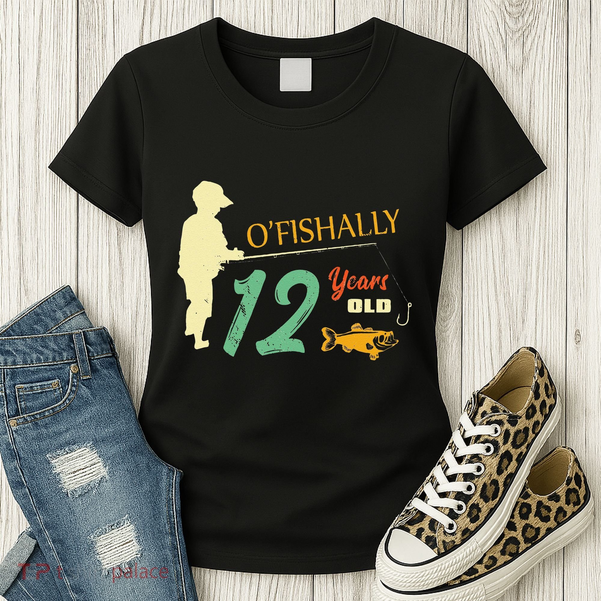 12 Year Old Fishing Gift 12 Yo Twelve Year Old 12th Birthday Women's T-Shirt