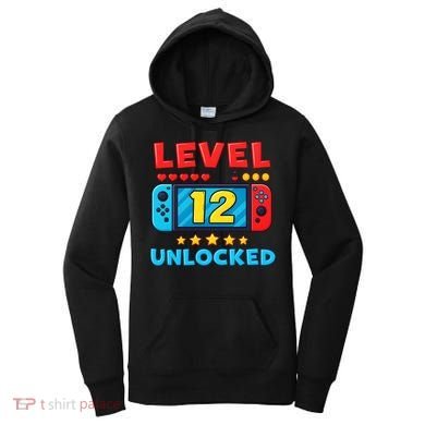 12 Year Old Birthday Decorations Son Boy 12th Women's Hoodie