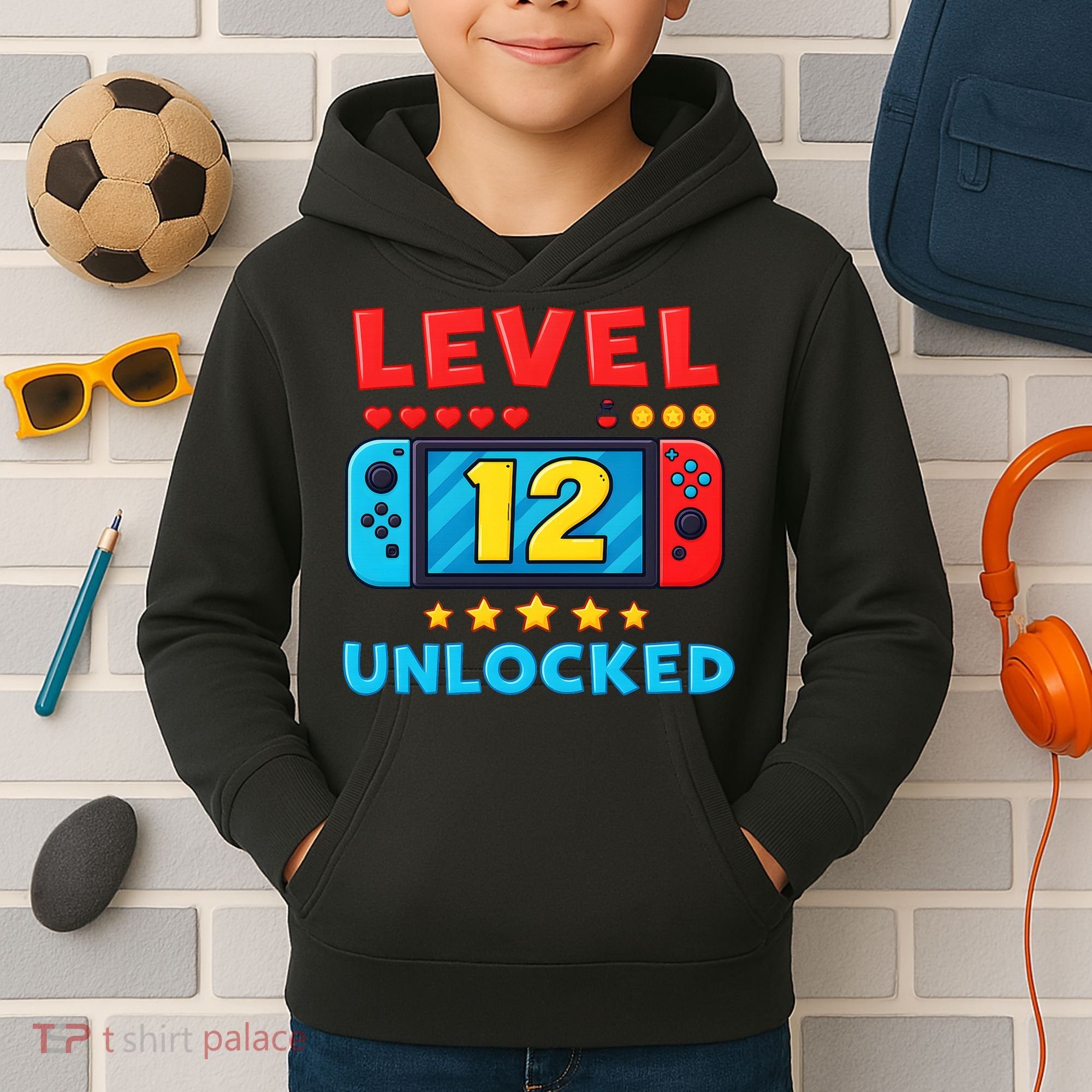 12 Year Old Birthday Decorations Son Boy 12th Kids Hoodie