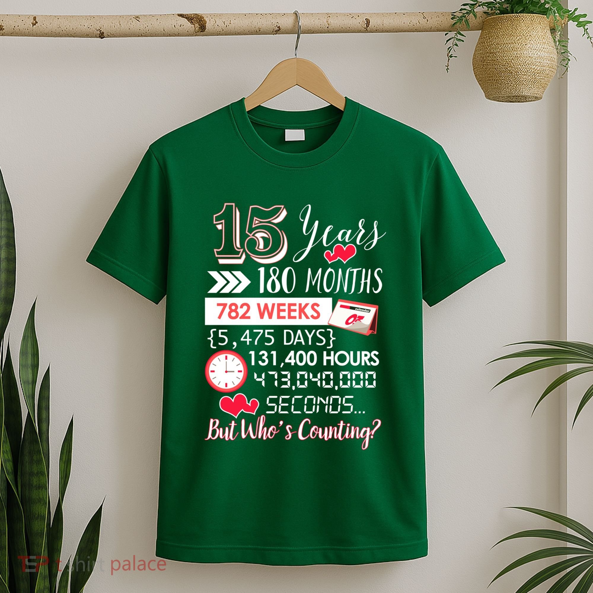 15 Years Of Marriage Happily Married Couple 15th Wedding Anniversary Gift T-Shirt