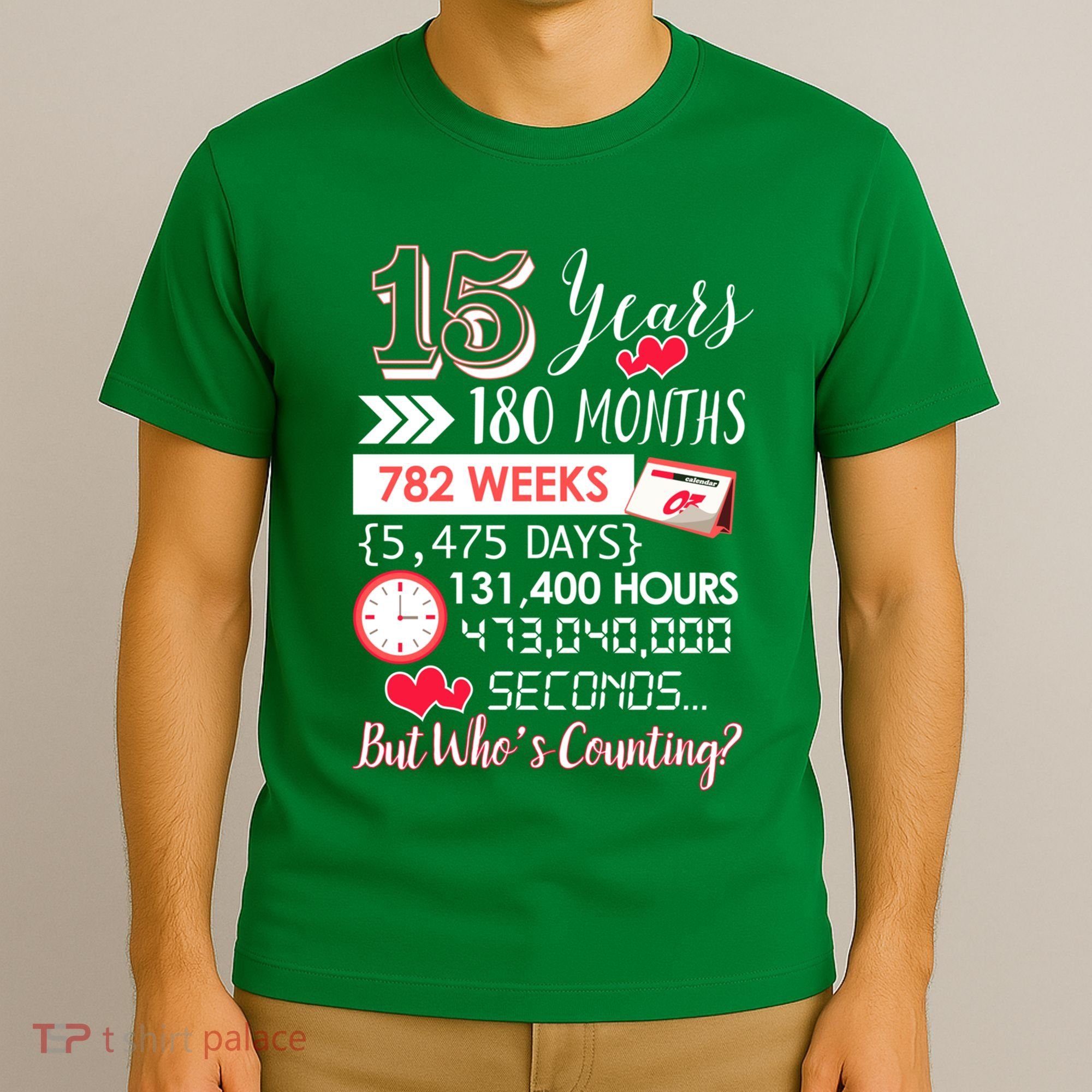 15 Years Of Marriage Happily Married Couple 15th Wedding Anniversary Gift T-Shirt
