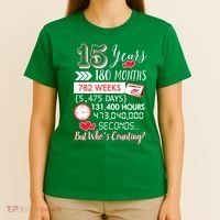 15 Years Of Marriage Happily Married Couple 15th Wedding Anniversary Gift T-Shirt thumb 4
