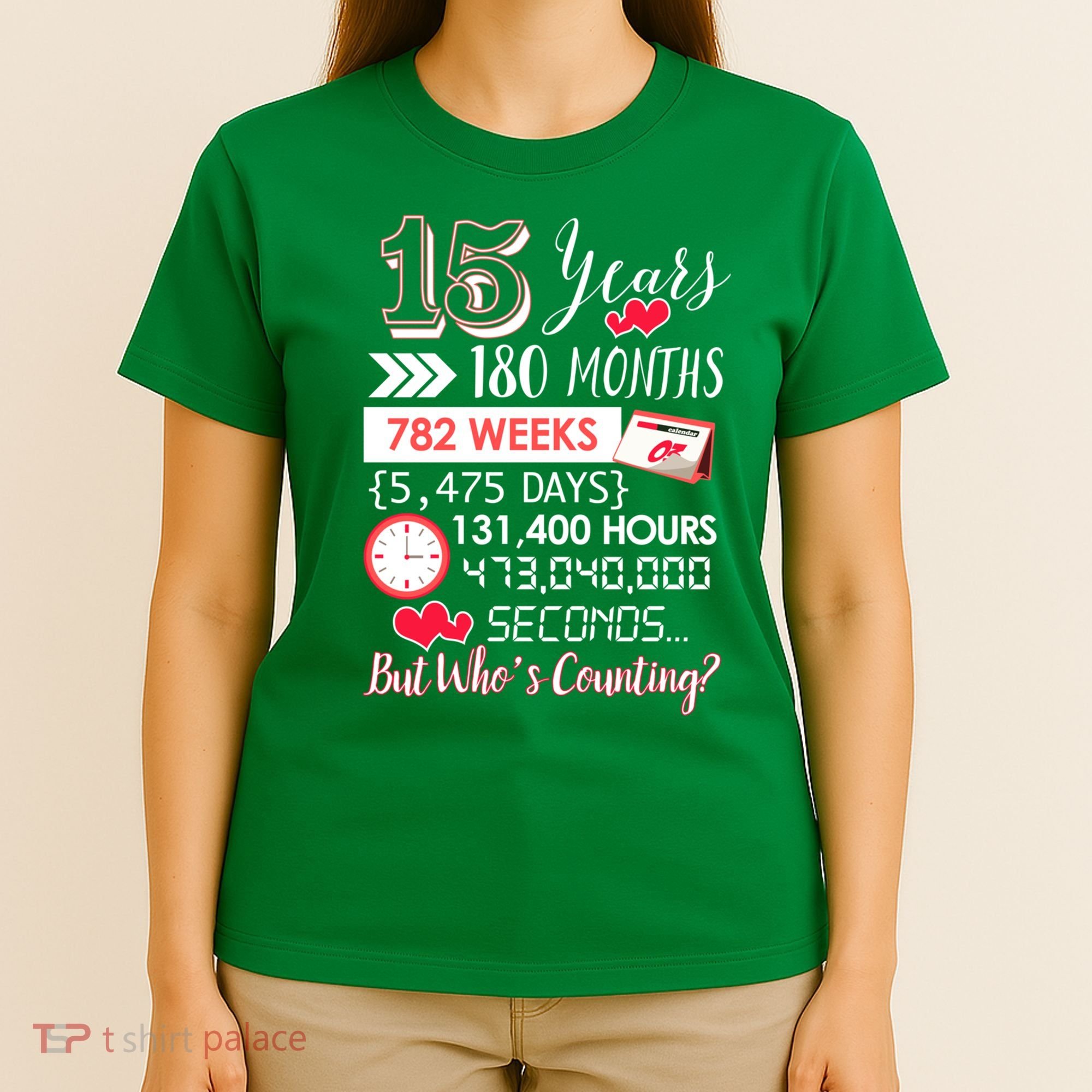 15 Years Of Marriage Happily Married Couple 15th Wedding Anniversary Gift T-Shirt