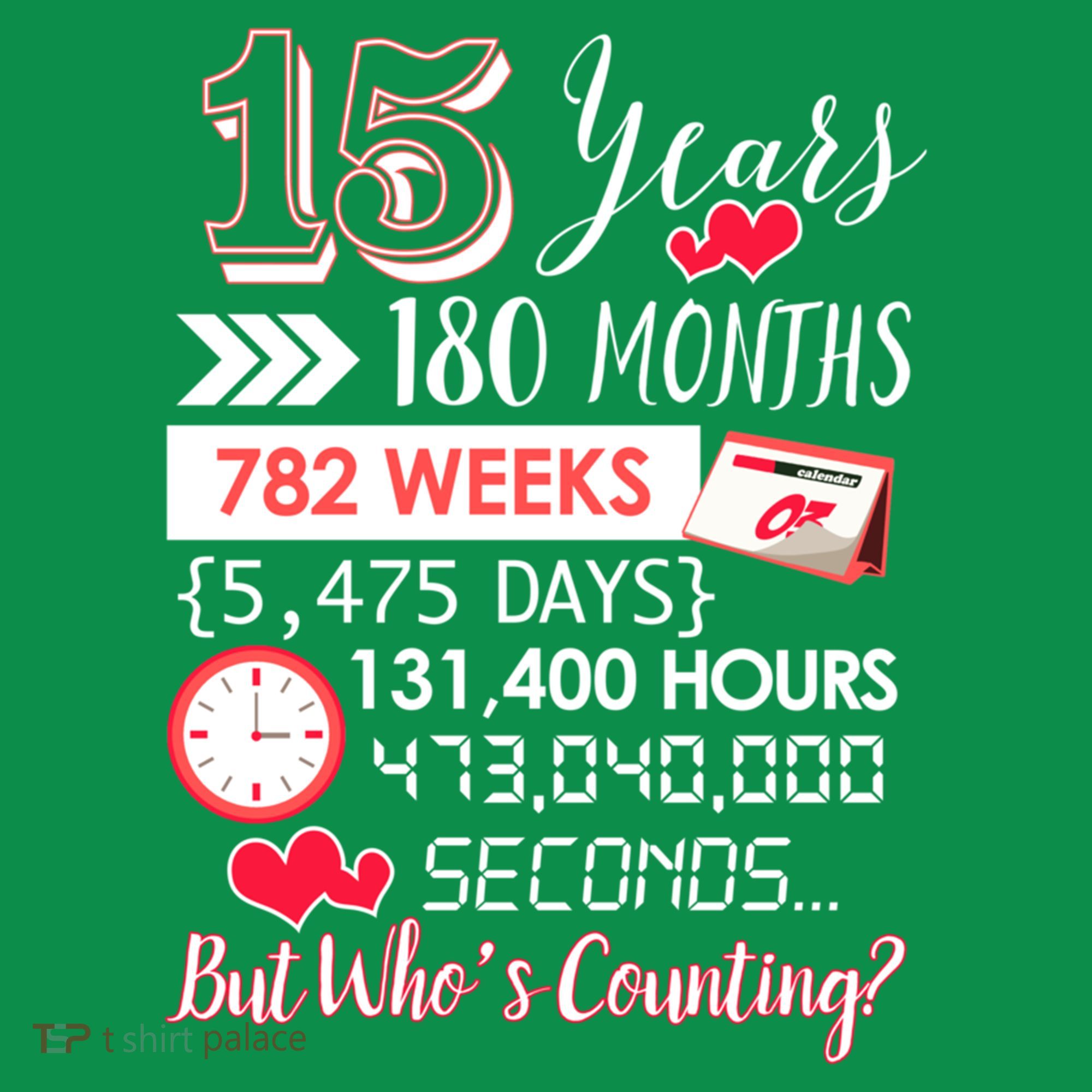15 Years Of Marriage Happily Married Couple 15th Wedding Anniversary Gift T-Shirt
