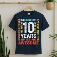10 Years Old 10th Birthday Gift Vintage Retro 120 Months T-Shirt thumb 2